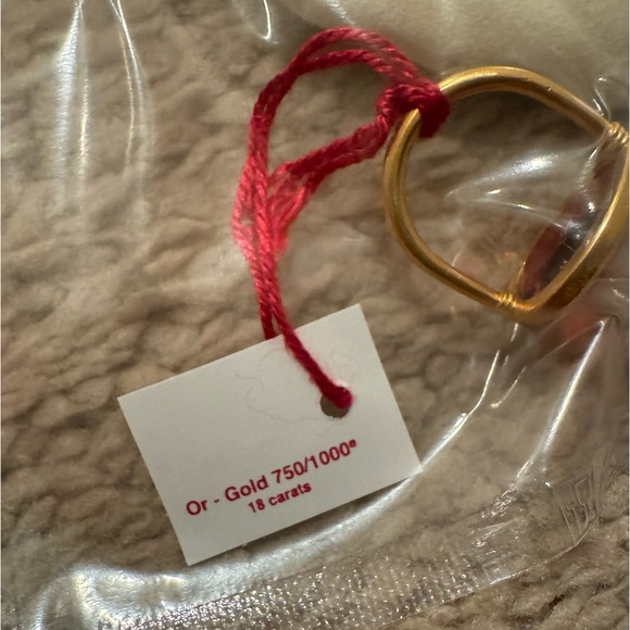 Baccarat- Marie-Helene de Taillac Pear Ring- 18k Gold Red Crystal Jewelry- SZ- 7 - Picture 15 of 16